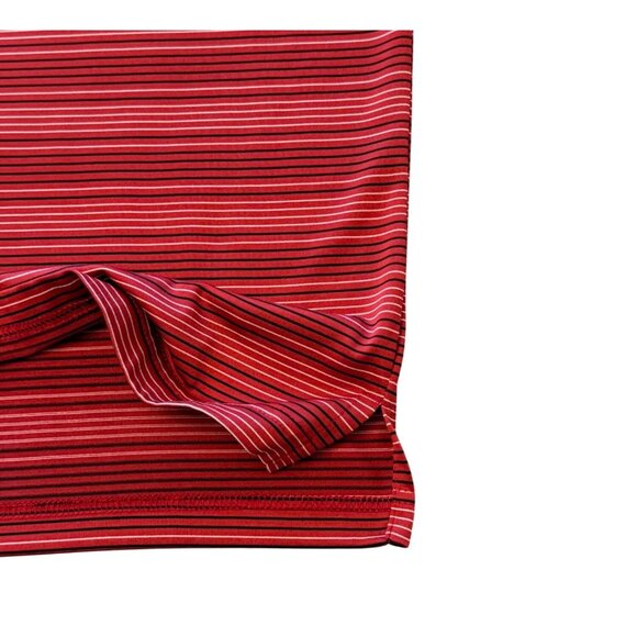 PGA Tour Mens SIze M Striped Red Polo Shirt Short Sleeve Golf Apparel - Picture 5 of 8